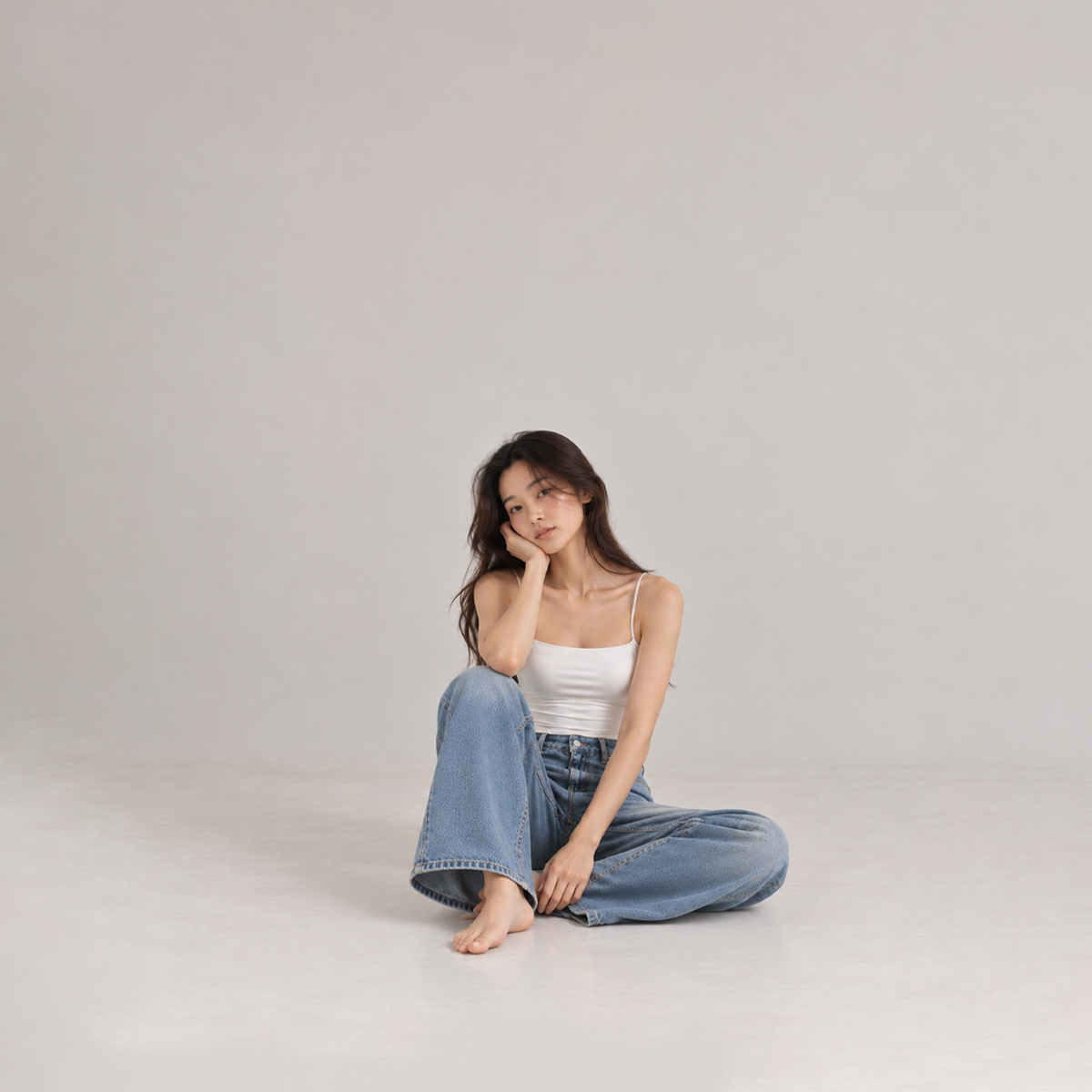 CLOUDÉ white TENCEL™ Modal Camisole with built-in bra